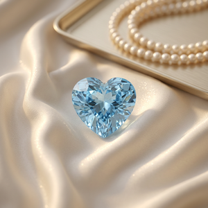 Diamant bleu de taille cœur cultivé en laboratoire, pierre non montée, certifié IGI, clarté VVS2, excellente taille pour la fabrication de bijoux - Product Image 3