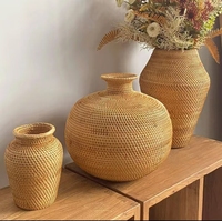 Vase de mariage artisanal en saule, design moderne, couleurs naturelles, pour table ou sol, décoration d'hôtel