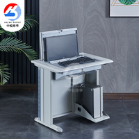 Bureau d'ordinateur transformable en métal, idéal pour la chambre, la salle de classe, le bureau, l'hôtel, le laboratoire informatique et les salles de conférence