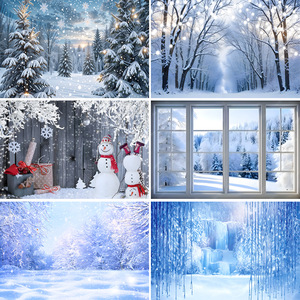 Winter Wonderland Snow Forest Mountain Landscape Backdrop Kid Adult Portrait Photography Background For Home Party Decoration - Product Image 3