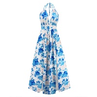 NNR – robe longue à col en V profond pour femme, style bohème, décontracté, grande taille, été
