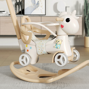 ม้าโยกที่มั่นคงสำหรับเด็กอายุ 3-8 ปี: ฐานกว้างพิเศษ, 35 °   โยกได้อย่างปลอดภัย, พลาสติก HDPE, ไม่มีขอบคม - Product Image 6