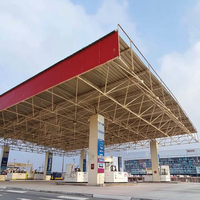 Estructura de acero prefabricada a bajo precio, marco de espacio de techo de gasolinera para construcción