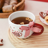 Tasse en céramique de poulet floral rouge de Style de Noël tasse de soupe créative à la maison pour le petit déjeuner tasse en céramique de lait
