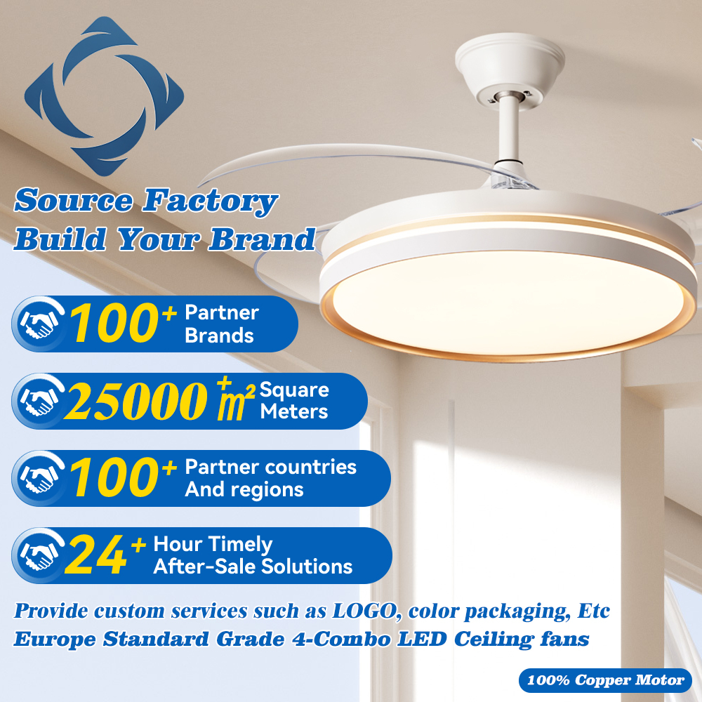 42 Inch Retractable Invisible Ceiling Fan with Lamp Led Light Winter Ornament Price Installed in for Bedroom and Remote Control