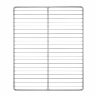 Grille de barbecue en acier inoxydable soudé, robuste, plate, avec barre centrale renforcée, finition argent poli brillant, pour charbon de bois