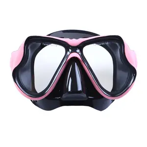 De deporte de moda de carbono transpirable máscara de plástico transparente de silicona lentes miopía snorkel buceo máscara de cara completa