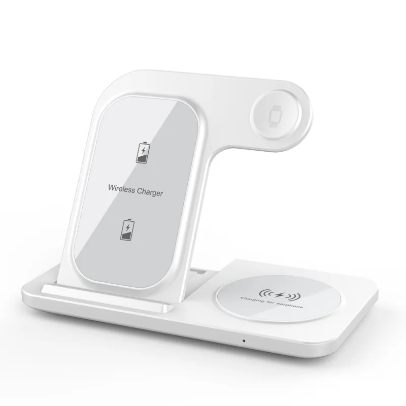 Groothandel 15W Snelle Draadloze Oplader Stand 3 In 1 Opvouwbaar Laadstation Voor Iphone 15 14 13 12 11 Apple Watch Airpods