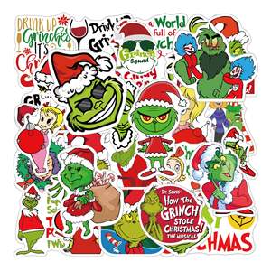 WOWEI Autocollants de Noël 50 autocollants <span class=keywords><strong>en</strong></span> vinyle imperméables pour bouteille d'eau - Product Image 1