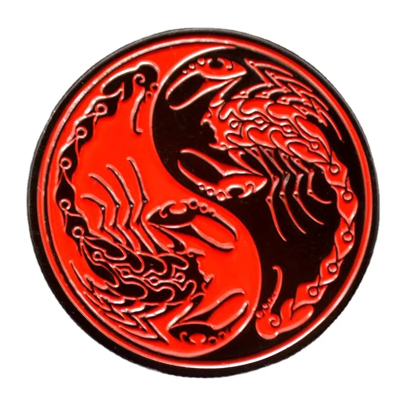 Yinyang เหรียญ fengshui เหรียญที่ระลึกแมงป่องโชคดีสีดำ