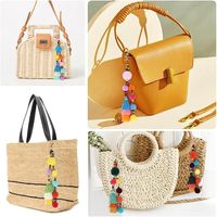 Breloque de sac perlée, pompon, accessoires de sac, fermoirs pivotants, porte-clés boule en peluche, pendentif à pompon, pendentif décoratif pour sac à main et portefeuille