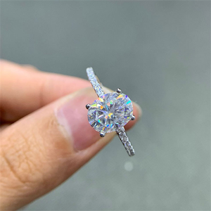 925 Zilveren Dames Klassieke Duif Ei Verlovingstrouwring 5X7Mm 1ct 7X9Mm 2ct 8X10Mm <span class=keywords><strong>3ct</strong></span> Ovaal Gesneden Moissaniet Voor Bruiloft - Product Image 4