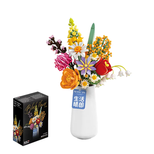 Feelo 2261 fragante <span class=keywords><strong>Mini</strong></span> DIY flor rompecabezas montaje ramo juego de bloques de construcción para juguetes de niños - Product Image 1