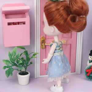 1:12 Rumah Boneka Rumah Boneka Mebel Mini Diy Model Adegan Mikro Pink Spire Pintu Warna Kotak Surat - Product Image 6