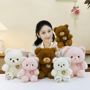 Belo Tempo 白色棕色粉色泰迪熊毛绒玩具毛绒熊玩偶情人节礼物廉价促销玩具带PP棉 - Product Image 6