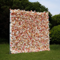 Panneaux muraux en fleurs artificielles 3D 5D en soie, type herbe, pour décoration de mariage, vente en gros