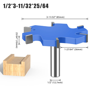 Broca de enrutador de ranura en T recta 1/2 "(12,7mm) Vástago Hss Acero 6/4 Opciones de flauta para <span class=keywords><strong>Cnc</strong></span>/Máquinas de carpintería y enrutadores de mano - Product Image 6