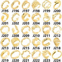 Desain 400 murah beberapa pilihan cincin tidak ternoda baja tahan karat cincin terbuka berlapis emas cincin dapat disesuaikan untuk wanita