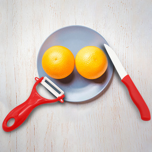 Ceramic Fruit Knife Set 2 Pieces Red Peeler And Knife For Home <b>Kitchen</b> Use - Product Image 2
