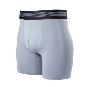 กางเกงบ็อกเซอร์เอวสูงปานกลางยืดหยุ่นสำหรับผู้ชายชุดชั้นในกีฬาระบายอากาศใส่สบายพร้อมโลโก้ขนาดเอวผ้าถัก2XL - Product Image 5