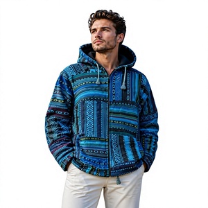 Chaqueta Acolchada 100% Algodón, Diseño de Patchwork, Ecológica, Transpirable, Ropa de Invierno Unisex, Estilo Hip Hop, con Capucha y Cierre de Cremallera - Product Image 1