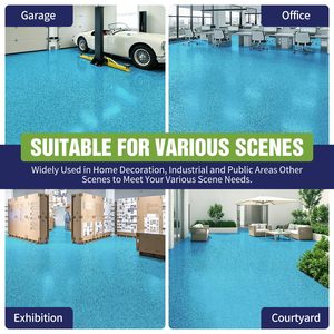 Peinture liquide pour sols en acrylique et époxy à effet marbre de qualité industrielle pour sols en béton de garage, application au pinceau avec sable coloré - Product Image 4