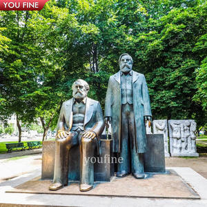 Statua Commemorativa in Bronzo a Grandezza Naturale di <span class=keywords><strong>Marx</strong></span> ed Engels per Giardino Esterno - Product Image 5
