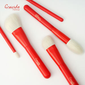 Nouvel ensemble de 5 pinceaux de maquillage de luxe 2026, poils en nylon blanc de qualité supérieure, manche en bois rouge, professionnel, pour le visage complet et le maquillage quotidien - Product Image 6