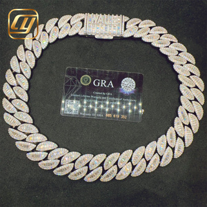 Collar de Plata de Ley 925 con Eslabones Cubanos Miami Iced Out, Diamantes Moissanita VVS Certificados GRA, 26MM, Estilo Hip Hop - Product Image 1