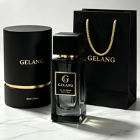 Flacon de parfum en verre de 50 ml, flacon de parfum Amber Oud, flacon de parfum carré portable avec boîte