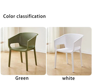 Sillas apilables de resina PP blanca clasificada para exteriores con respaldo de 2 "de espesor y construcción para todo tipo de clima para mayor durabilidad - Product Image 4