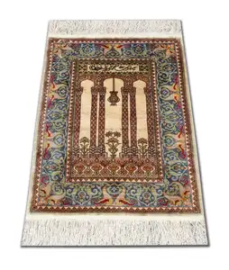 Tür matte aus 100% Maul beers eide, hand gefertigter türkischer Seiden teppich aus Sammler kunst