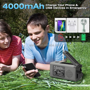Antorcha de lámpara de lectura de ángulo ajustable 3 en 1, función Powerbank de 4000mAh y alarma SOS, manivela de mano NOAA, batería de Radio Solar extraíble - Product Image 3