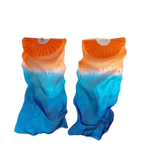 Accept Customized DIY Different Color Long Bamboo Fans With Silk Veil for Belly <strong>Dance</strong> <strong>Professional</strong> <strong>Performance</strong>