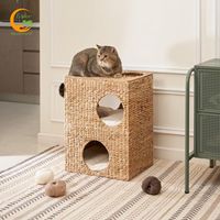 Ecoka Çevre Dostu Su Geçirmez El Yapımı Halatlı Kedi Köpek Evcil Hayvan Kafesi Dikdörtgen Sağlam Klasik Modern Lüks Çıkarılabilir Yıkanabilir Karton