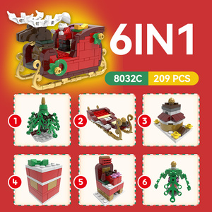 Bộ xếp hình Giáng sinh 6 trong 1: Tàu hỏa, cây thông, xe trượt tuyết, mô hình ông già Noel, đồ chơi xếp hình Giáng sinh cho trẻ em CAYI - Product Image 6