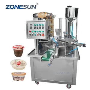 ZONESUN ZS-GF900I kcup Rotary Food Water Cup Liquid Filling And Sealing Machinery Manufacturer