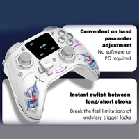 Manette de jeu sans fil Hall Joystick, contrôleur multiplateforme pour Switch/PS4/iOS/PC avec écran LCD