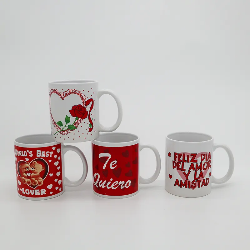 Tazas de café y té con logotipo personalizado, calcomanía lisa de porcelana de 11 Oz, tazas de cerámica para el día de la madre, venta al por mayor