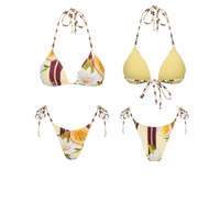 Ensemble bikini 2 pièces pour femme en tissu mat, haut dos nu et string, imprimé à pois, en Spandex/Polyester, avec propriétés anti-UV et séchage rapide - Promotion