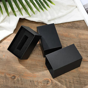 Custom Logo High Quality <b>Black</b> Paper Jewelry Packaging <b>Box</b> Gift <b>Box</b> for Bracelet Necklace Ring Earrings Watches - Product Image 3