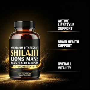 Capsule di Shilajit con Funghi 7 in 1 a Marchio Privato, Integratore per la <span class=keywords><strong>Salute</strong></span> Maschile, Polvere di Criniera di Leone e Maca, Miglior Stimolante Maschile - Product Image 3