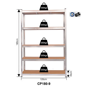 Fonte da fábrica antiferrugem 5-Layer <span class=keywords><strong>Metal</strong></span> <span class=keywords><strong>Warehouse</strong></span> Rack Steel Rivet Prateleiras com capacidade de carga leve para garagens - Product Image 4