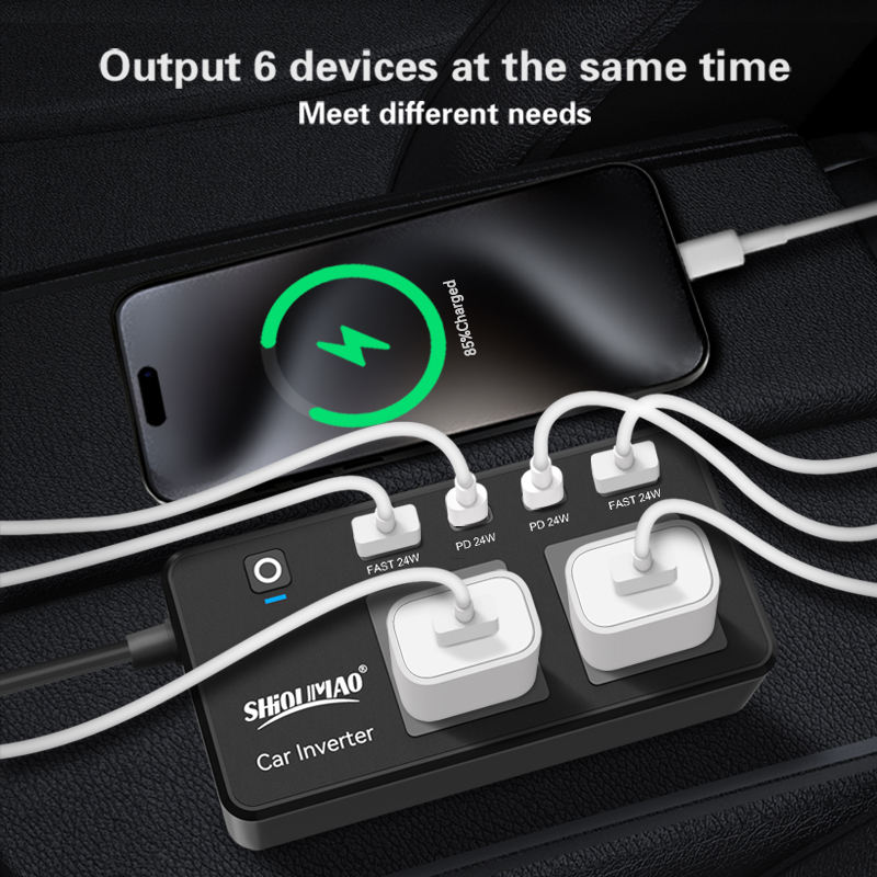 ORANGLES SHiOUMAO Professional Manufacturing Car Usb Adapter Car Inverter 12V 220V Notebook Mobile Charger Car Power Inverter - angled perspective - presenting advantages - Image 4 of 6 | fits any environment | Purchase SHiOUMAO Professional Manufacturing Car Usb Adapter Car Inverter 12V 220V Notebook Mobile Charger Car Power Inverter Michigan | Free Shipping ORANGLES