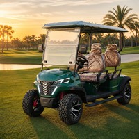 Carrito de Golf Eléctrico Todoterreno de 4 Plazas con Suspensión MacPherson, Ruedas de Aleación de 14 Pulgadas, Vehículo Resistente para Parques y Resorts