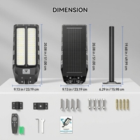 Lampe solaire de rue tout-en-un professionnelle en stock local UE avec batterie LiFePO4 9Ah, capteur de mouvement PIR, télécommande, expédition rapide
