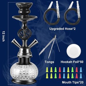 Chicha portable compacte 2025 avec double tuyau et grande chicha en céramique – Kit complet de chicha portable en gros - Product Image 2