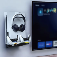 Station de charge double pour manette de jeu PS5/Slim Console Set de montage mural Station de charge avec support de stockage Chargeur Présentoir