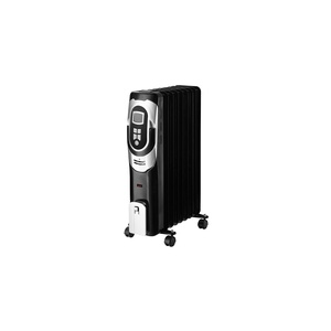 Radiatore a olio 2000W, 9 elementi, nero/argento, con termostato, timer, ruote e luce indicatrice, ideale per riscaldare - Product Image 2