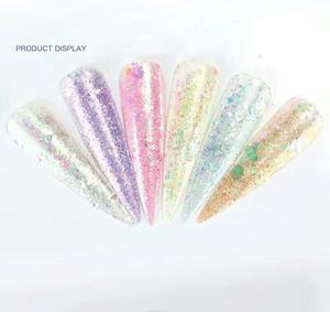 Polvo de Ópalo <span class=keywords><strong>Aurora</strong></span> Rainbow Cloud Brocade, Purpurina Holográfica Ultrafina de Fantasía para Decoración de Uñas, Venta al por Mayor - Product Image 2